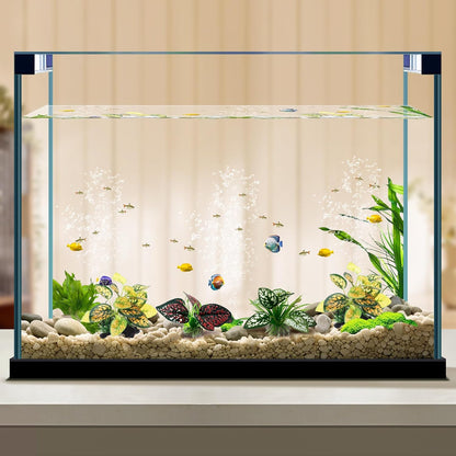 Reptile Artificial Plants, Terrarium Plants Decorations Supplies, Aquarium Fish Tank Plant, Amphibian Habitat Hideout Tank Accessories (M Set-2pcs/D)