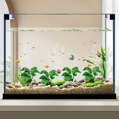 Reptile Artificial Plants, Terrarium Plants Decorations Supplies, Aquarium Fish Tank Plant, Amphibian Habitat Hideout Tank Accessories (M Set-2pcs/D)