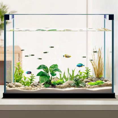 Reptile Artificial Plants, Terrarium Plants Decorations Supplies, Aquarium Fish Tank Plant, Amphibian Habitat Hideout Tank Accessories (M Set-2pcs/D)