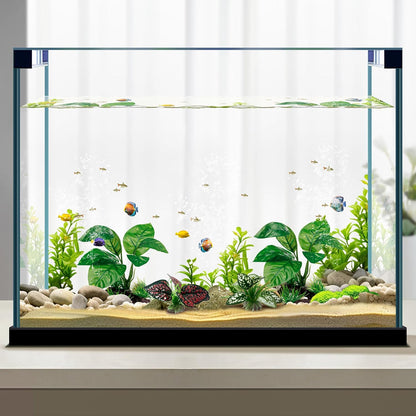 Reptile Artificial Plants, Terrarium Plants Decorations Supplies, Aquarium Fish Tank Plant, Amphibian Habitat Hideout Tank Accessories (M Set-2pcs/D)