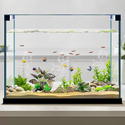 Reptile Artificial Plants, Terrarium Plants Decorations Supplies, Aquarium Fish Tank Plant, Amphibian Habitat Hideout Tank Accessories (M Set-2pcs/D)