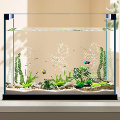 Reptile Artificial Plants, Terrarium Plants Decorations Supplies, Aquarium Fish Tank Plant, Amphibian Habitat Hideout Tank Accessories (M Set-2pcs/D)
