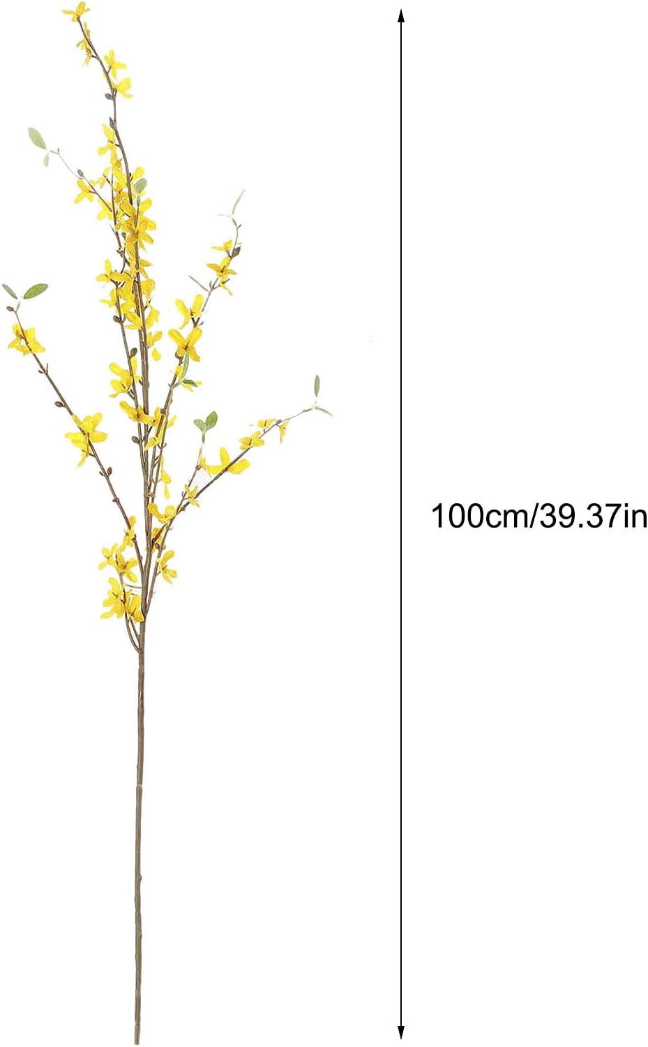 Artificial Forsythia Flower Branches 39 Inch Faux Yellow Jasmine Cherry Blossom Flowers Long Stems Silk Winter Spring Forsythia Flowers Bush for Floral Arrangement Wedding Home Decor