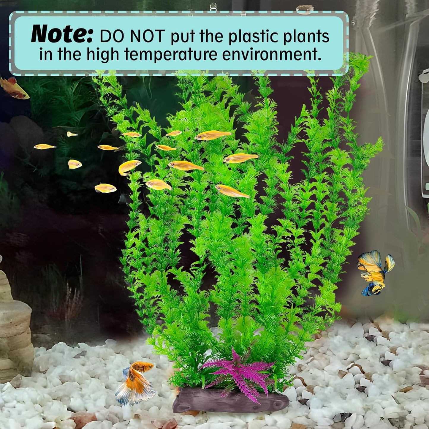 Aquarium Plastic Plants Aquarium Decor Artificial Fish Tank Plants,Tall Fish Tank Decorations, Extra Large Aquarium Plant 20.4-inch Tall,1PCS