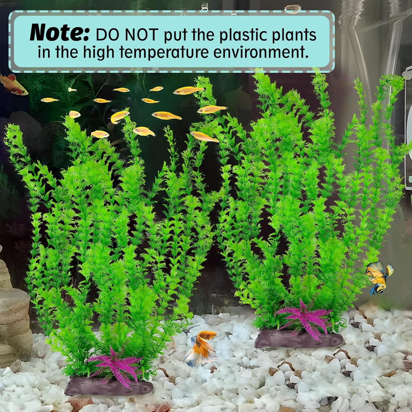 Aquarium Plastic Plants Aquarium Decor Artificial Fish Tank Plants,Tall Fish Tank Decorations, Extra Large Aquarium Plant 20.4-inch Tall,1PCS