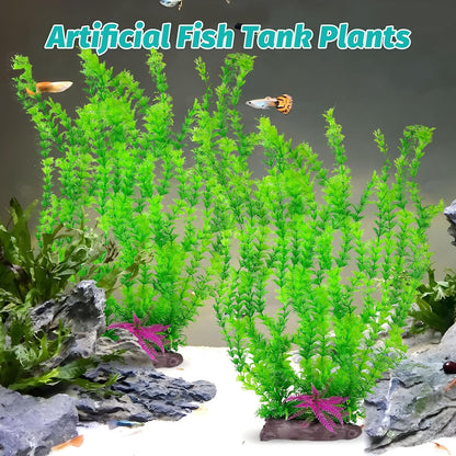 Aquarium Plastic Plants Aquarium Decor Artificial Fish Tank Plants,Tall Fish Tank Decorations, Extra Large Aquarium Plant 20.4-inch Tall,1PCS