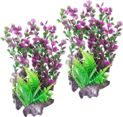 Aquarium Plastic Plants Aquarium Decor Artificial Fish Tank Plants,Tall Fish Tank Decorations, Extra Large Aquarium Plant 20.4-inch Tall,1PCS