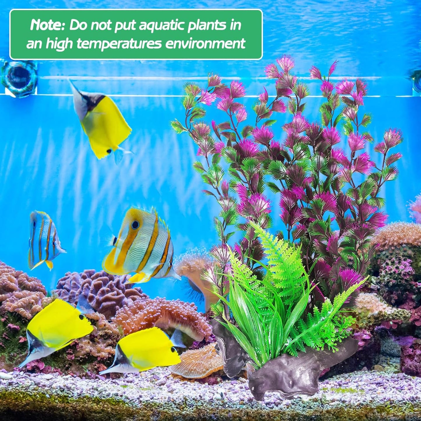 Aquarium Plastic Plants Aquarium Decor Artificial Fish Tank Plants,Tall Fish Tank Decorations, Extra Large Aquarium Plant 20.4-inch Tall,1PCS