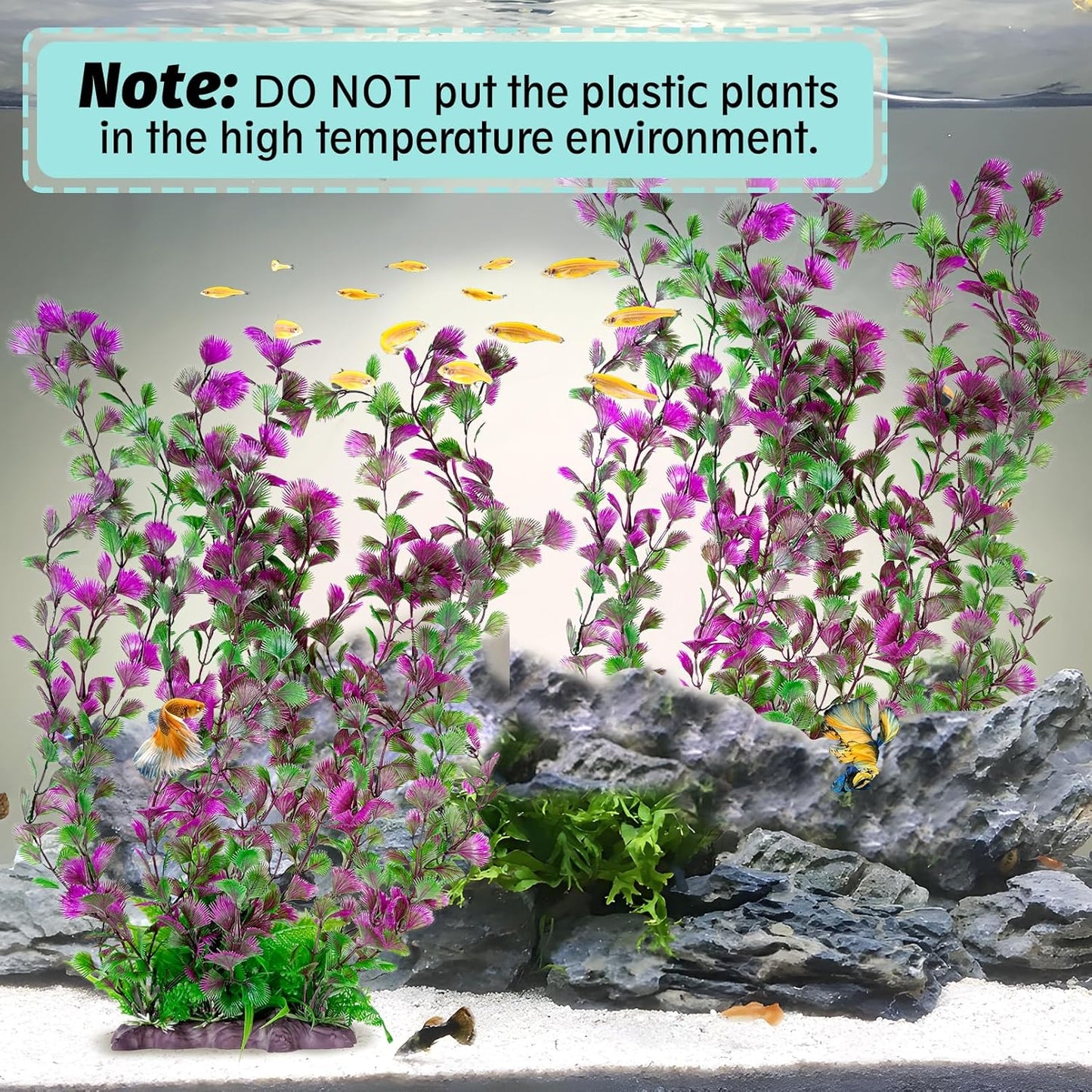 Aquarium Plastic Plants Aquarium Decor Artificial Fish Tank Plants,Tall Fish Tank Decorations, Extra Large Aquarium Plant 20.4-inch Tall,1PCS