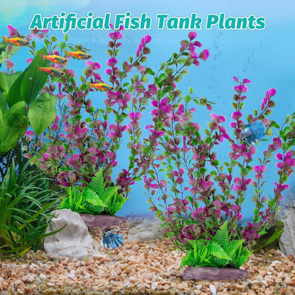 Aquarium Plastic Plants Aquarium Decor Artificial Fish Tank Plants,Tall Fish Tank Decorations, Extra Large Aquarium Plant 20.4-inch Tall,1PCS