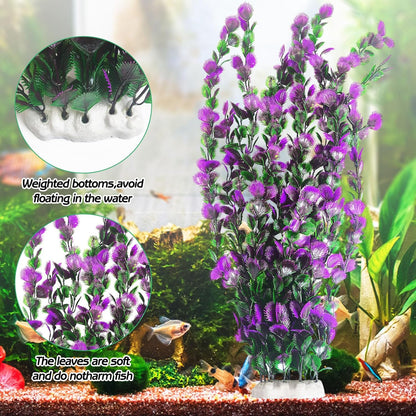 Aquarium Plastic Plants Aquarium Decor Artificial Fish Tank Plants,Tall Fish Tank Decorations, Extra Large Aquarium Plant 20.4-inch Tall,1PCS