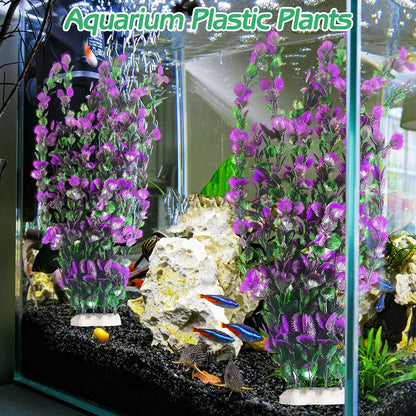 Aquarium Plastic Plants Aquarium Decor Artificial Fish Tank Plants,Tall Fish Tank Decorations, Extra Large Aquarium Plant 20.4-inch Tall,1PCS