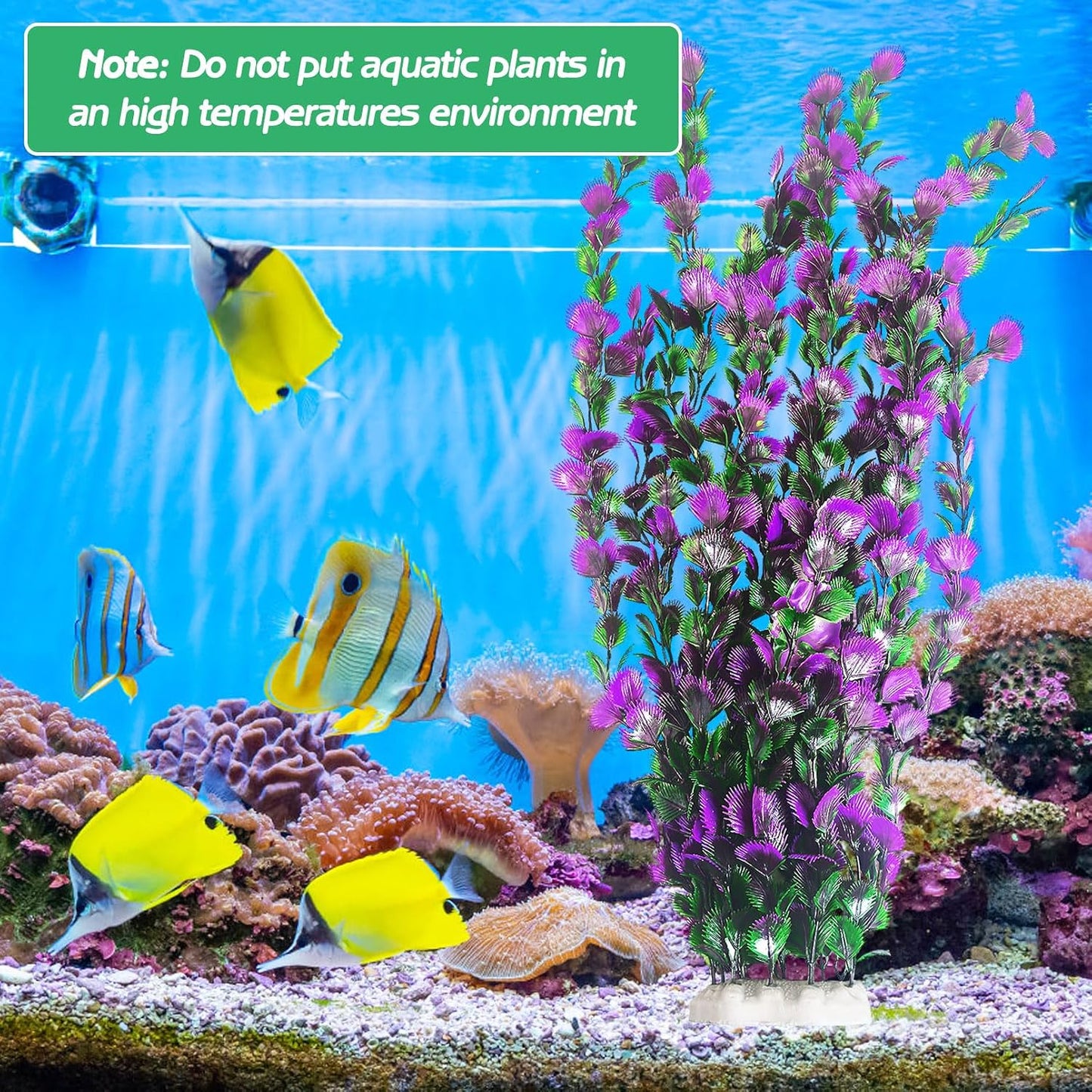 Aquarium Plastic Plants Aquarium Decor Artificial Fish Tank Plants,Tall Fish Tank Decorations, Extra Large Aquarium Plant 20.4-inch Tall,1PCS