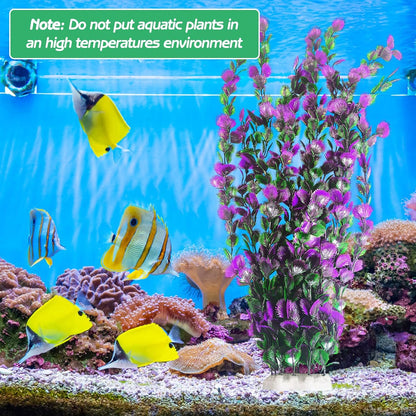Aquarium Plastic Plants Aquarium Decor Artificial Fish Tank Plants,Tall Fish Tank Decorations, Extra Large Aquarium Plant 20.4-inch Tall,1PCS