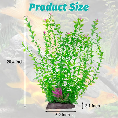 Aquarium Plastic Plants Aquarium Decor Artificial Fish Tank Plants,Tall Fish Tank Decorations, Extra Large Aquarium Plant 20.4-inch Tall,1PCS