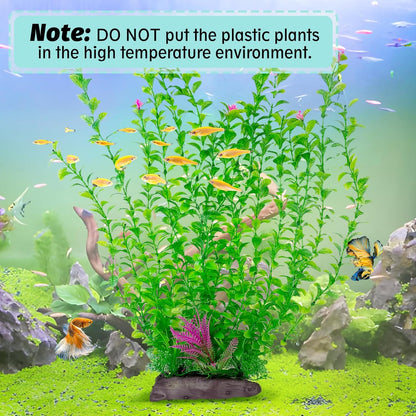 Aquarium Plastic Plants Aquarium Decor Artificial Fish Tank Plants,Tall Fish Tank Decorations, Extra Large Aquarium Plant 20.4-inch Tall,1PCS