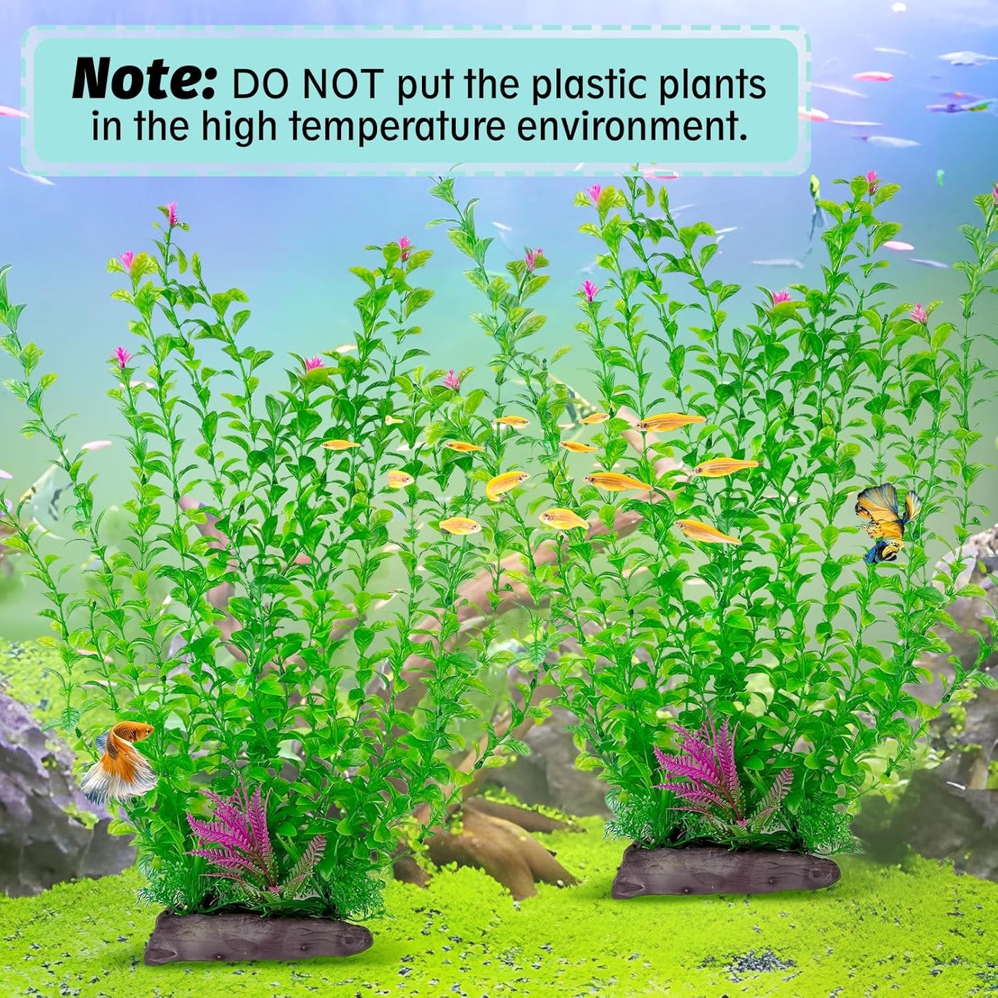 Aquarium Plastic Plants Aquarium Decor Artificial Fish Tank Plants,Tall Fish Tank Decorations, Extra Large Aquarium Plant 20.4-inch Tall,1PCS