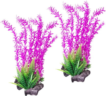 Aquarium Plastic Plants Aquarium Decor Artificial Fish Tank Plants,Tall Fish Tank Decorations, Extra Large Aquarium Plant 20.4-inch Tall,1PCS