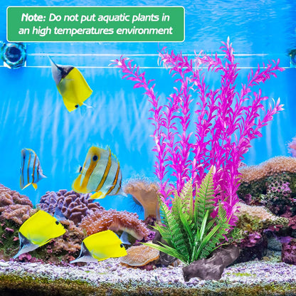Aquarium Plastic Plants Aquarium Decor Artificial Fish Tank Plants,Tall Fish Tank Decorations, Extra Large Aquarium Plant 20.4-inch Tall,1PCS