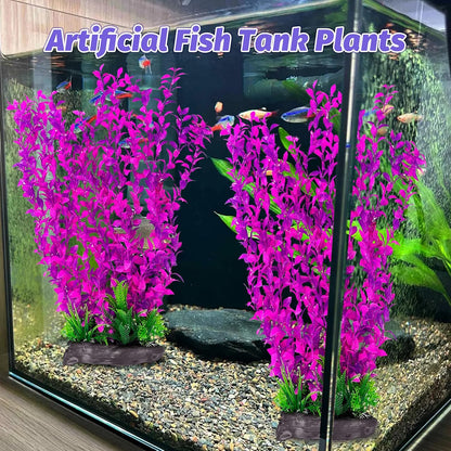 Aquarium Plastic Plants Aquarium Decor Artificial Fish Tank Plants,Tall Fish Tank Decorations, Extra Large Aquarium Plant 20.4-inch Tall,1PCS