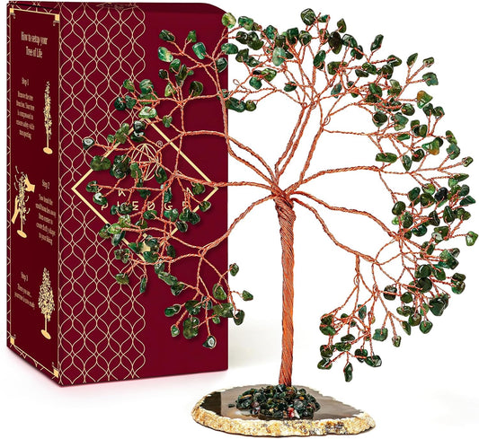 Chakra Tree of Life Birthday Gifts for Women, Mom, Sister, Friends, Handmade Healing Crystal Tree Brings Money, Positivity & Good Luck, Boho Home, Room and Office Desk Decor, Unique Return Gift - Colors B