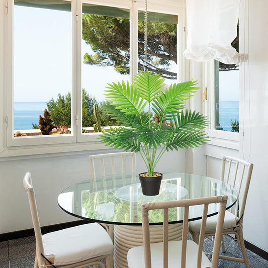 Set of 2 Artificial Areca Palm Plants in Pots, Fake Plants