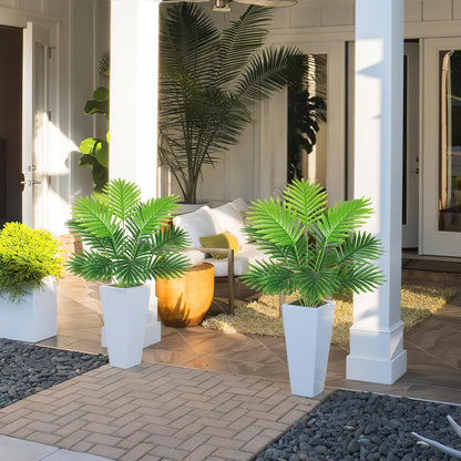 Set of 2 Artificial Areca Palm Plants in Pots, Fake Plants