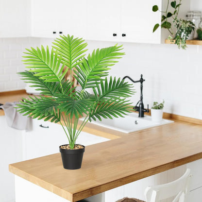 Set of 2 Artificial Areca Palm Plants in Pots, Fake Plants