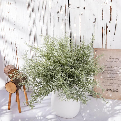 4 Pack Artificial Rosemary Plants, Fake Leaves Stems, Faux Branches for Table Centerpieces, Home Office, Garden, Farmhouse, Window Decor