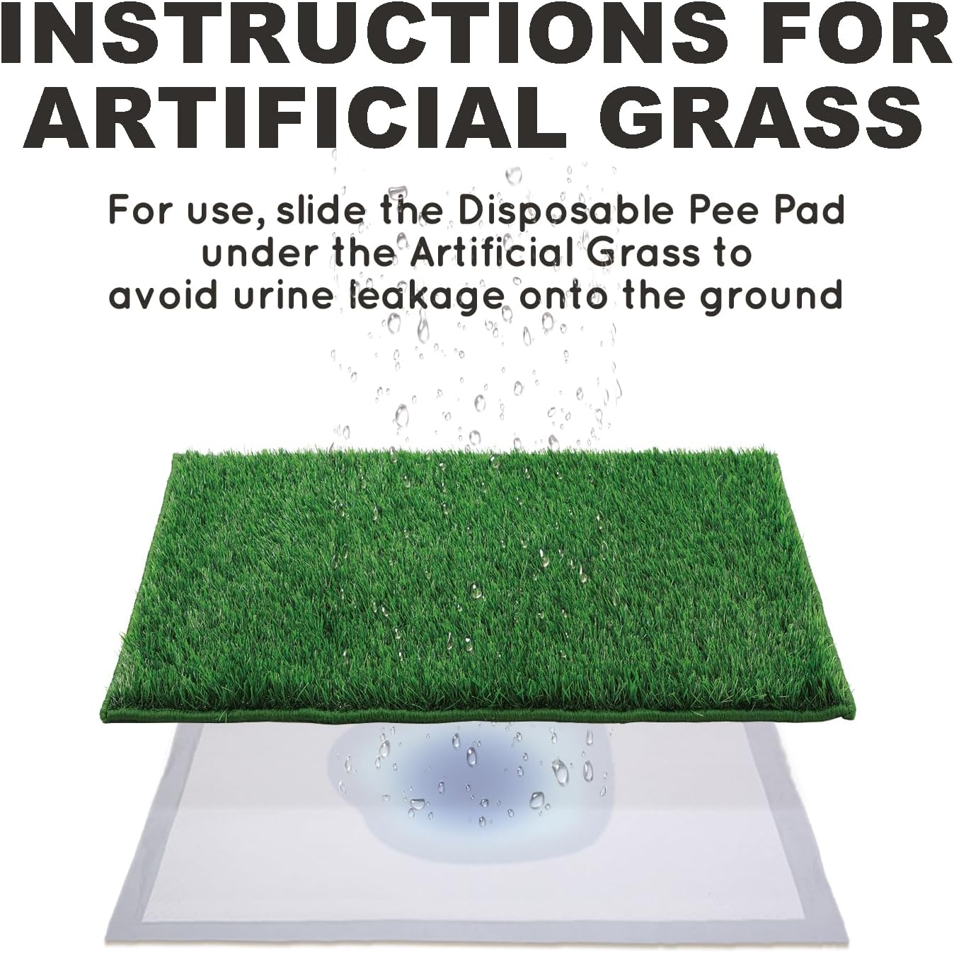 Grass Pee Pads for Dogs Potty, Artificial Grass Patch Odor Free | 2PCS Fake Grass with Fully Permeable Backing for Fast Drainage, Indoor Porch Potty Grass Hemmed Edge Turf, Easy Clean