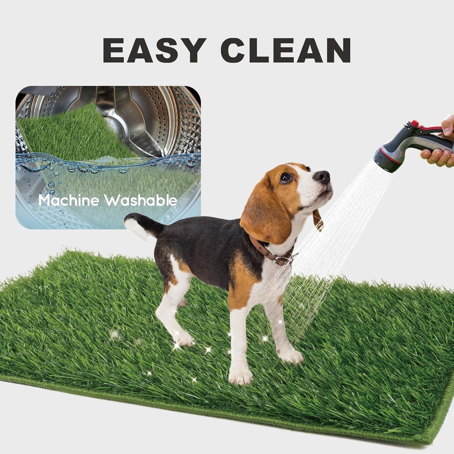 Grass Pee Pads for Dogs Potty, Artificial Grass Patch Odor Free | 2PCS Fake Grass with Fully Permeable Backing for Fast Drainage, Indoor Porch Potty Grass Hemmed Edge Turf, Easy Clean