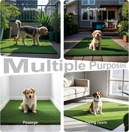 Grass Pee Pads for Dogs Potty, Artificial Grass Patch Odor Free | 2PCS Fake Grass with Fully Permeable Backing for Fast Drainage, Indoor Porch Potty Grass Hemmed Edge Turf, Easy Clean