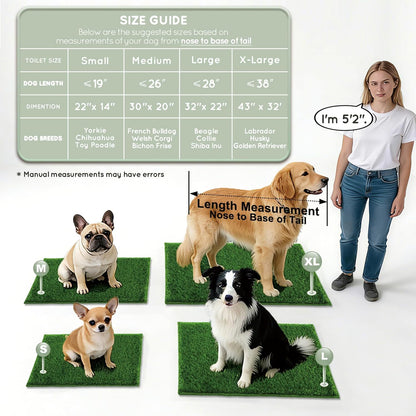 Grass Pee Pads for Dogs Potty, Artificial Grass Patch Odor Free | 2PCS Fake Grass with Fully Permeable Backing for Fast Drainage, Indoor Porch Potty Grass Hemmed Edge Turf, Easy Clean