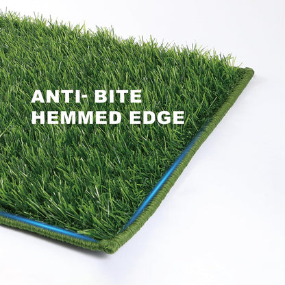 Grass Pee Pads for Dogs Potty, Artificial Grass Patch Odor Free | 2PCS Fake Grass with Fully Permeable Backing for Fast Drainage, Indoor Porch Potty Grass Hemmed Edge Turf, Easy Clean