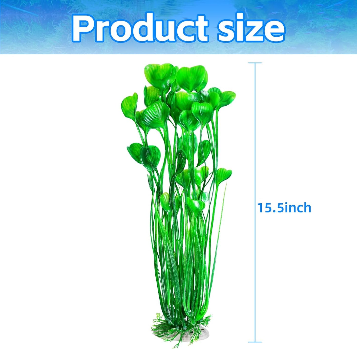 Artificial Fish Tank Plants, Plastic Aquarium Accessories Large, 15.5 inch Purple Decorations, 2pcs