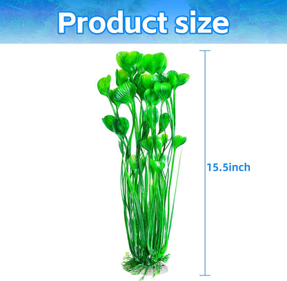 Artificial Fish Tank Plants, Plastic Aquarium Accessories Large, 15.5 inch Purple Decorations, 2pcs