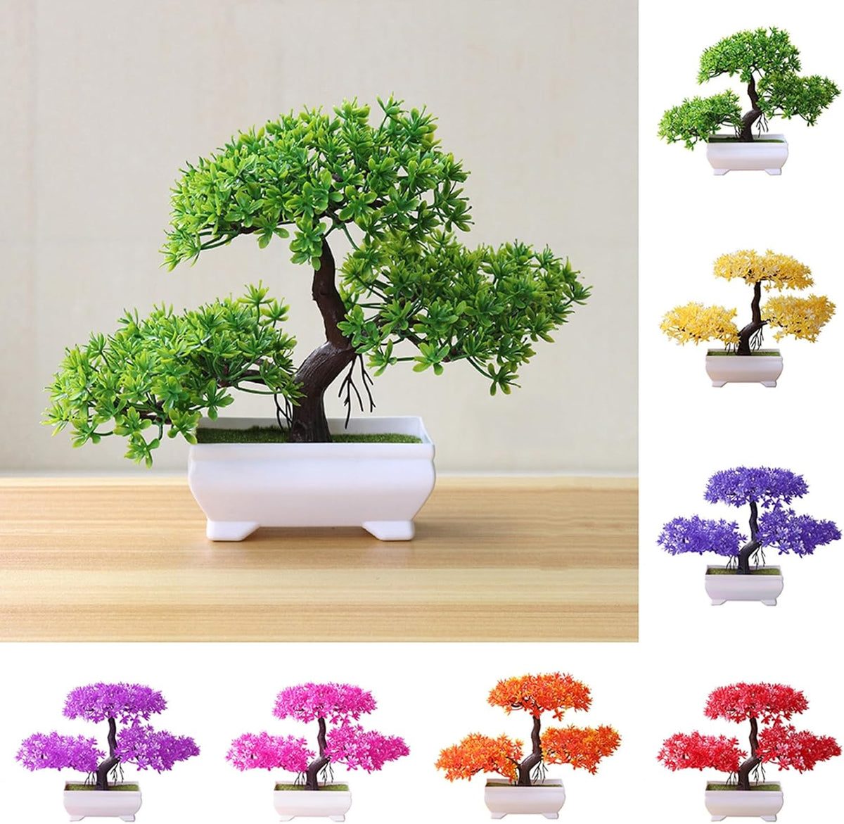 Artificial Bonsai Tree Juniper Faux Plants Indoor Small Fake Plants Decor with Pots for Home Table Office Desk Bathroom Shelf Bedroom Living Room Farmhouse Decorations Wedding Tabletop Gr