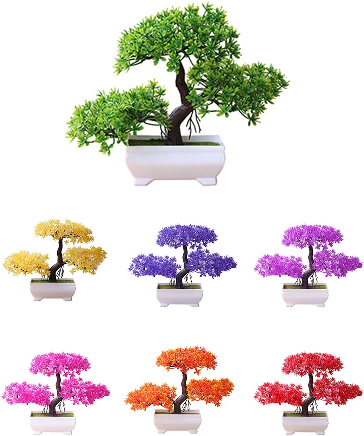 Artificial Bonsai Tree Juniper Faux Plants Indoor Small Fake Plants Decor with Pots for Home Table Office Desk Bathroom Shelf Bedroom Living Room Farmhouse Decorations Wedding Tabletop Gr