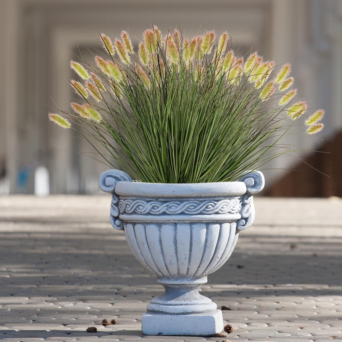 Artificial Grass, Fake Grass, Artificial Shrubs, Wheatgrass Cattails Fake Grass Decorations, Artificial Plants, Ornamental Grass, Outdoor Fake Grass, Green Leafy Decorations (12PCS)