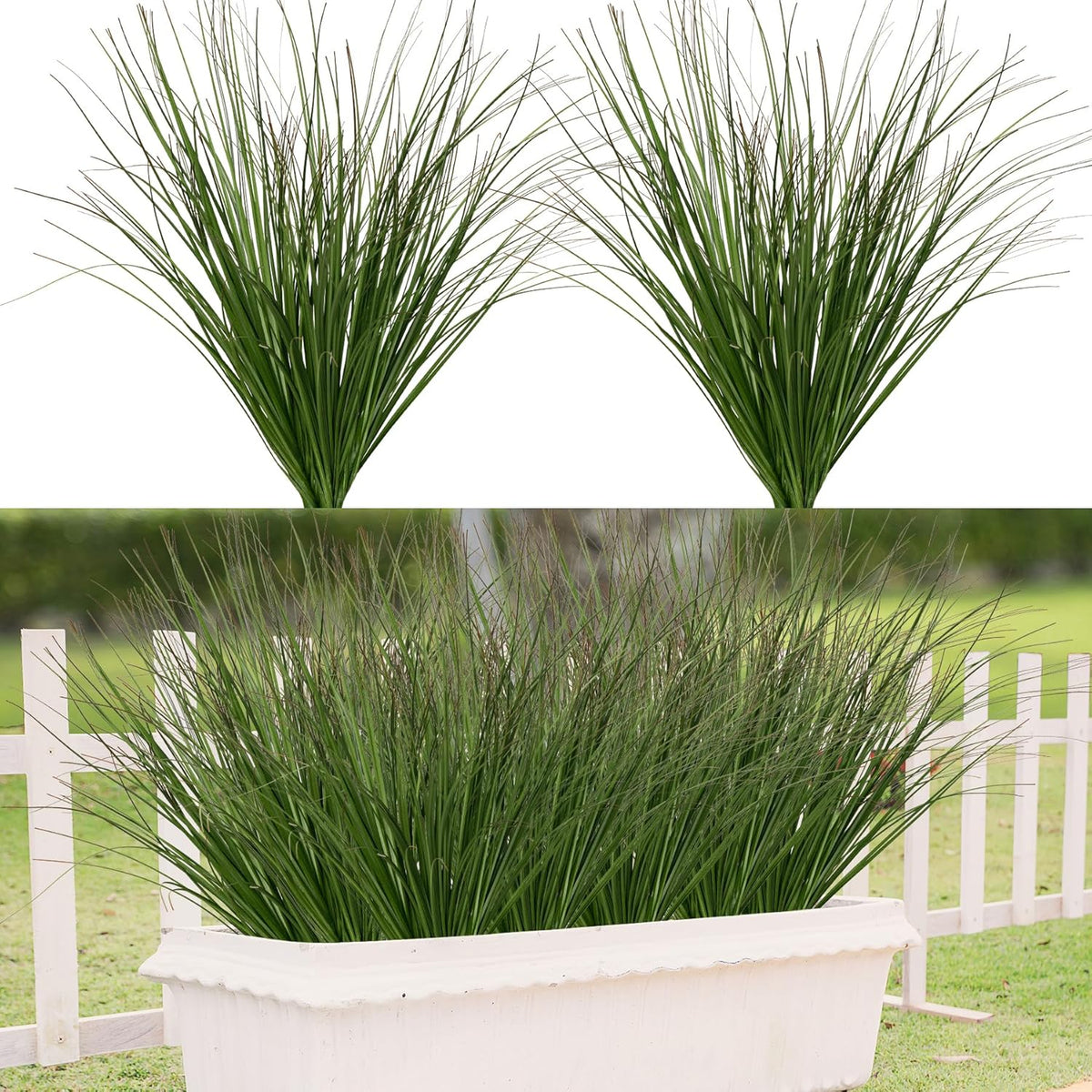 Artificial Grass, Fake Grass, Artificial Shrubs, Wheatgrass Cattails Fake Grass Decorations, Artificial Plants, Ornamental Grass, Outdoor Fake Grass, Green Leafy Decorations (12PCS)
