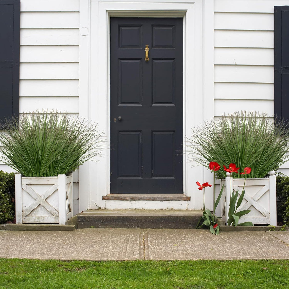 Artificial Grass, Fake Grass, Artificial Shrubs, Wheatgrass Cattails Fake Grass Decorations, Artificial Plants, Ornamental Grass, Outdoor Fake Grass, Green Leafy Decorations (12PCS)