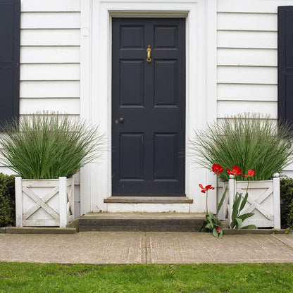 Artificial Grass, Fake Grass, Artificial Shrubs, Wheatgrass Cattails Fake Grass Decorations, Artificial Plants, Ornamental Grass, Outdoor Fake Grass, Green Leafy Decorations (12PCS)