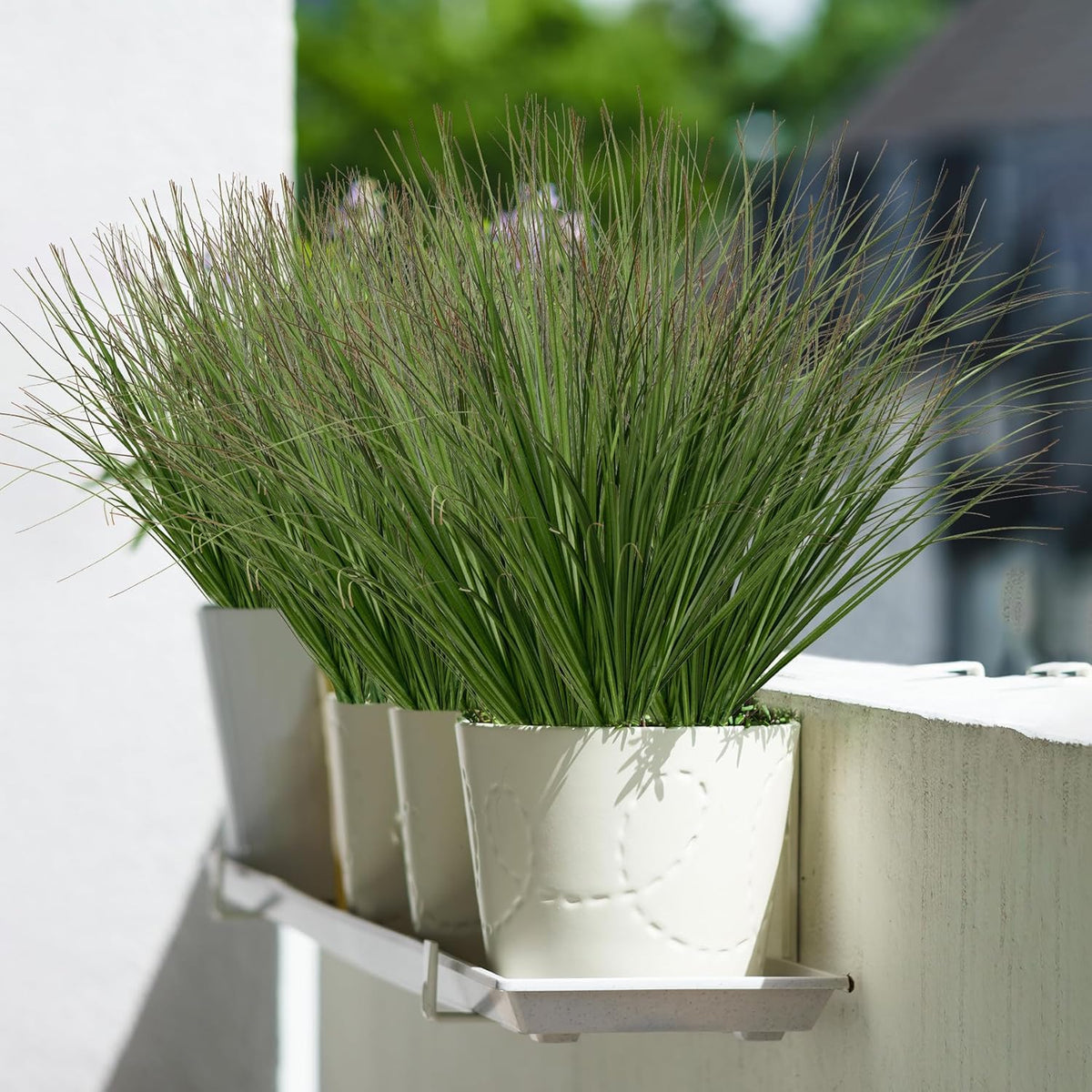 Artificial Grass, Fake Grass, Artificial Shrubs, Wheatgrass Cattails Fake Grass Decorations, Artificial Plants, Ornamental Grass, Outdoor Fake Grass, Green Leafy Decorations (12PCS)
