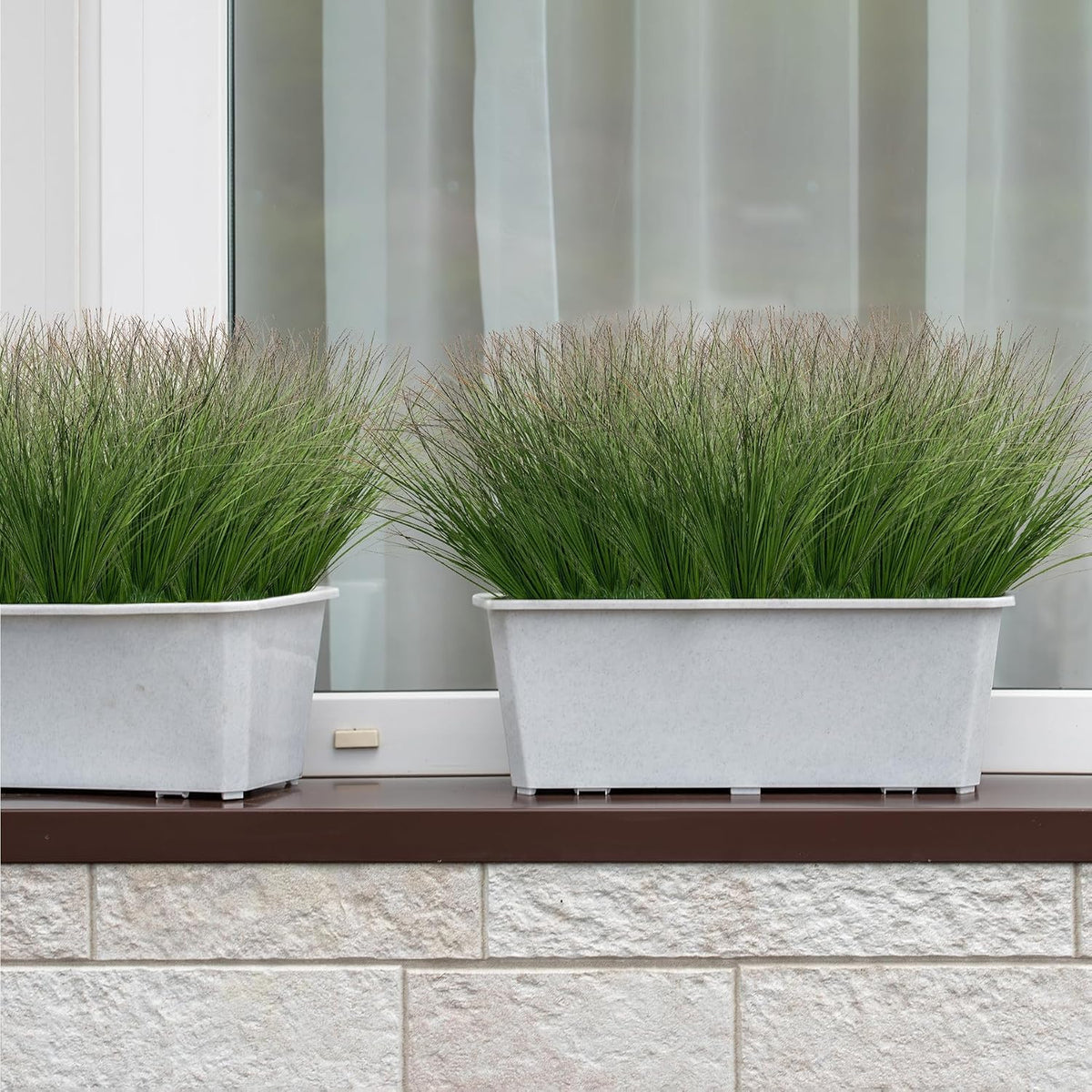 Artificial Grass, Fake Grass, Artificial Shrubs, Wheatgrass Cattails Fake Grass Decorations, Artificial Plants, Ornamental Grass, Outdoor Fake Grass, Green Leafy Decorations (12PCS)