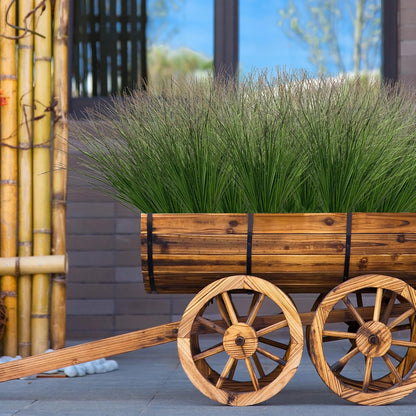 Artificial Grass, Fake Grass, Artificial Shrubs, Wheatgrass Cattails Fake Grass Decorations, Artificial Plants, Ornamental Grass, Outdoor Fake Grass, Green Leafy Decorations (12PCS)