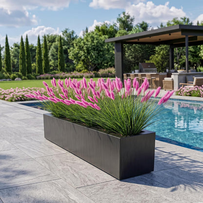 Artificial Grass, Fake Grass, Artificial Shrubs, Wheatgrass Cattails Fake Grass Decorations, Artificial Plants, Ornamental Grass, Outdoor Fake Grass, Green Leafy Decorations (12PCS)