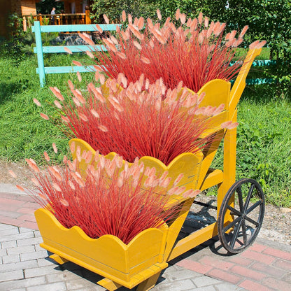 Artificial Grass, Fake Grass, Artificial Shrubs, Wheatgrass Cattails Fake Grass Decorations, Artificial Plants, Ornamental Grass, Outdoor Fake Grass, Green Leafy Decorations (12PCS)