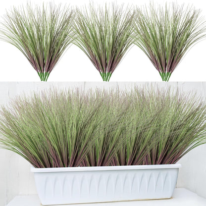 Artificial Grass, Fake Grass, Artificial Shrubs, Wheatgrass Cattails Fake Grass Decorations, Artificial Plants, Ornamental Grass, Outdoor Fake Grass, Green Leafy Decorations (12PCS)