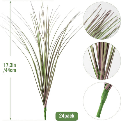 Artificial Grass, Fake Grass, Artificial Shrubs, Wheatgrass Cattails Fake Grass Decorations, Artificial Plants, Ornamental Grass, Outdoor Fake Grass, Green Leafy Decorations (12PCS)