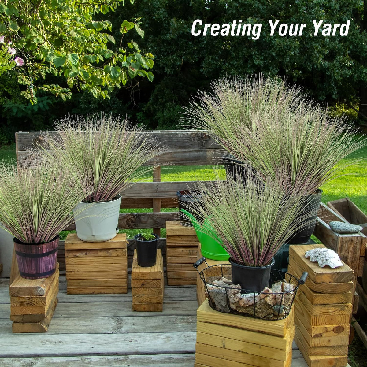 Artificial Grass, Fake Grass, Artificial Shrubs, Wheatgrass Cattails Fake Grass Decorations, Artificial Plants, Ornamental Grass, Outdoor Fake Grass, Green Leafy Decorations (12PCS)